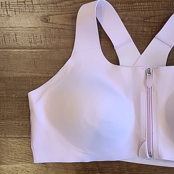 BROOKS Purple Violet Dash Dare Zip Run Bra Size XS/S - Picture 4 of 11